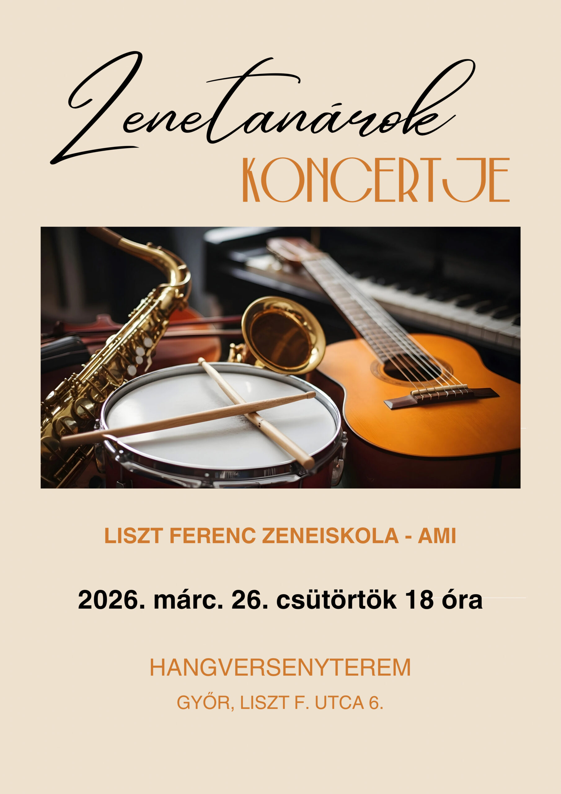 Zenetanárok koncertje 2026 március 26.