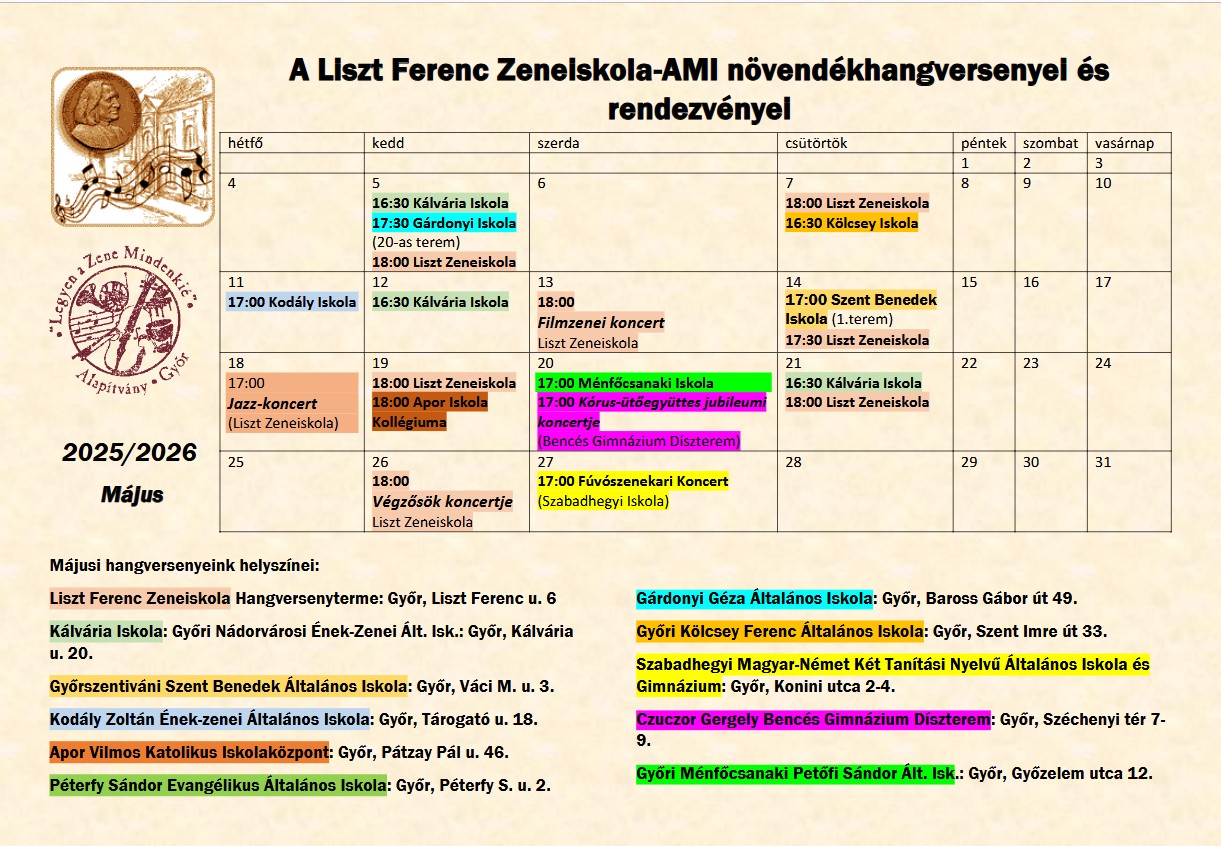 május eseménynaptár